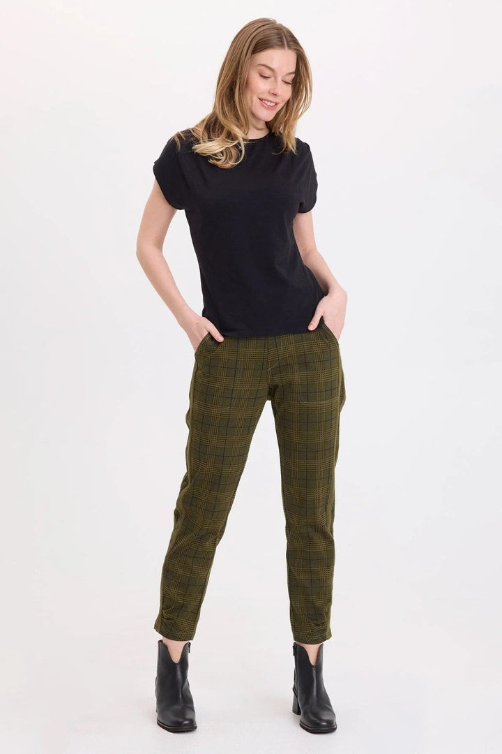 Vienna Plaid Pant Forest