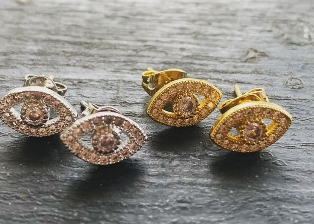 Mod-Vin Evil Eye Studs - Gold or Silver
