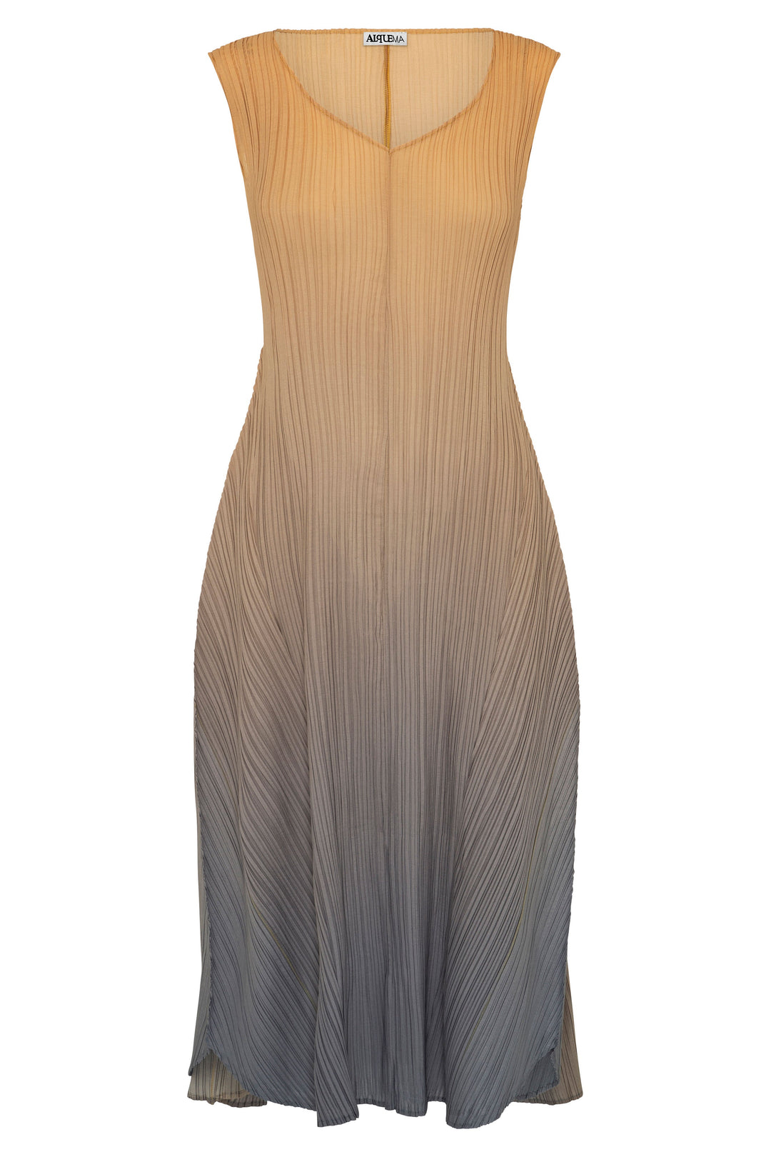 Long Estrella Dress Gold To Charcoal