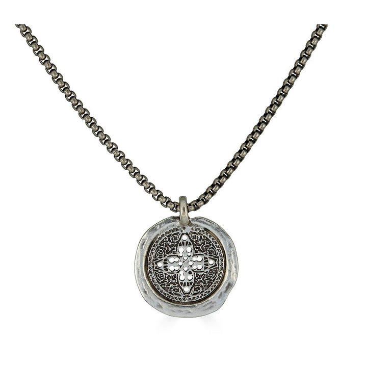 Antique Silver Filigree Coin Necklace