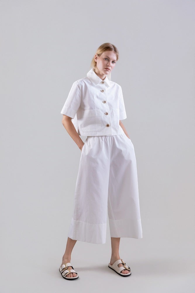 Short Sleeve Blazer White