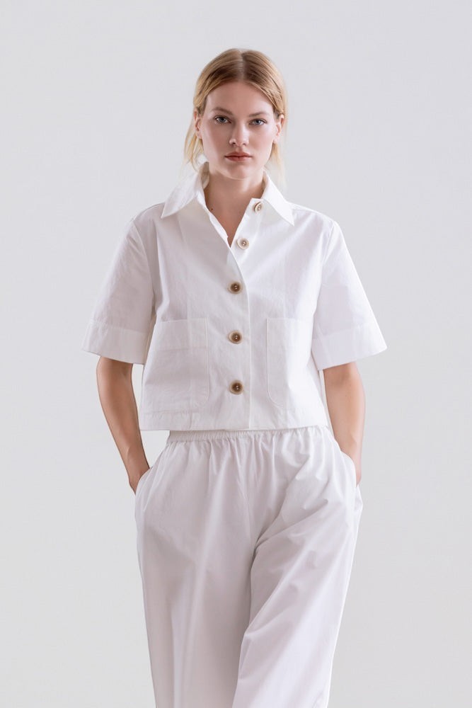 Short Sleeve Blazer White