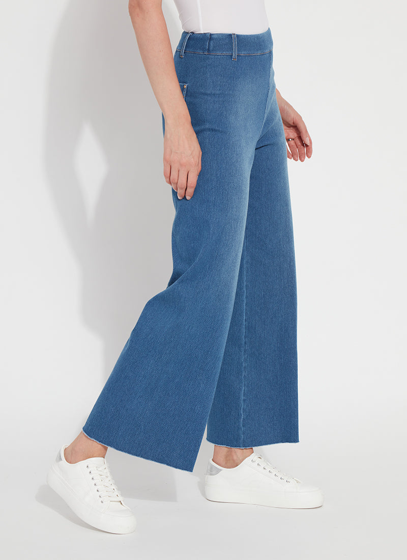 Erin Wide Leg Crop Pant Mid Wash