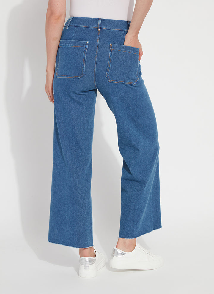 Erin Wide Leg Crop Pant Mid Wash