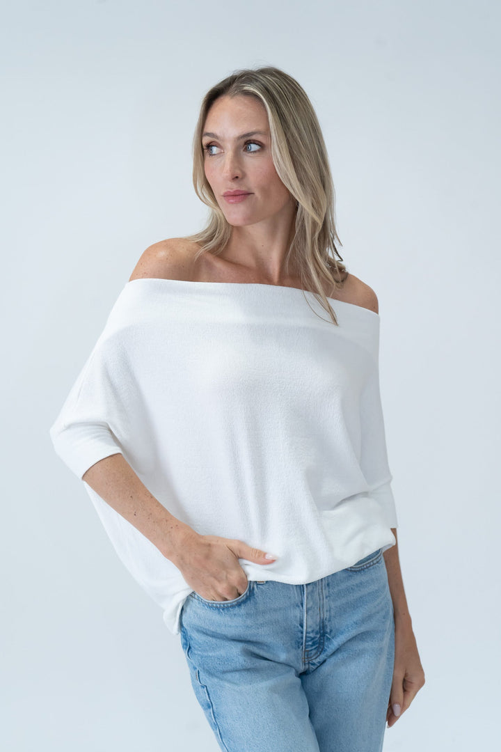 Anywhere Short Sleeve Top Ivory