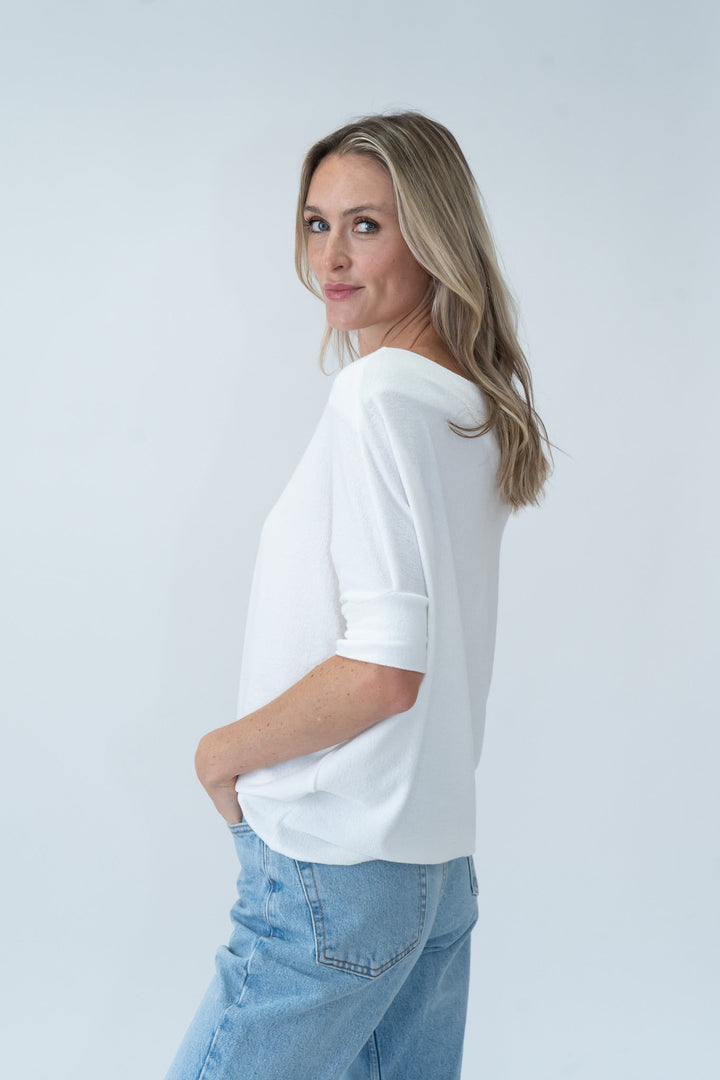 Anywhere Short Sleeve Top Ivory