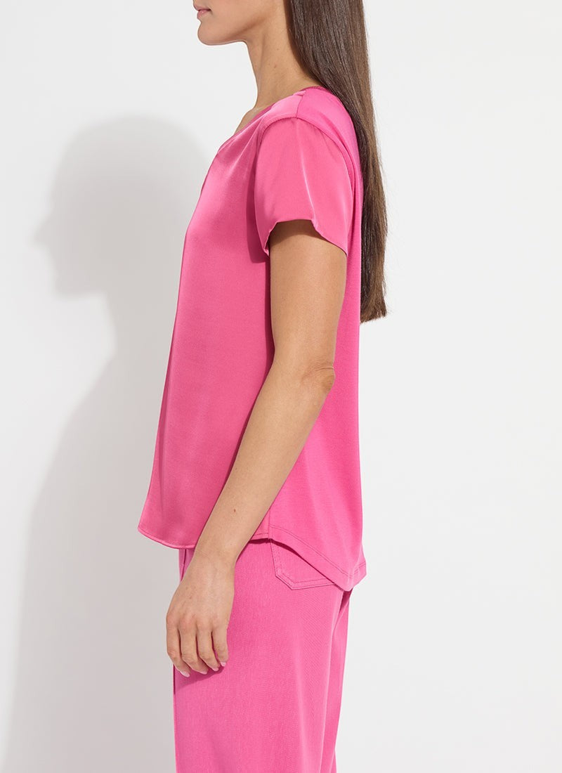 Saori Mixed Media Top Hot Pink