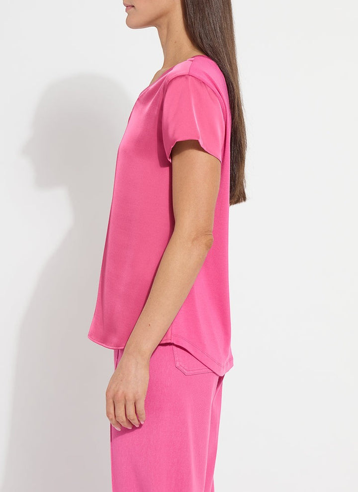 Saori Mixed Media Top Hot Pink