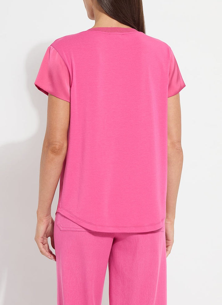 Saori Mixed Media Top Hot Pink