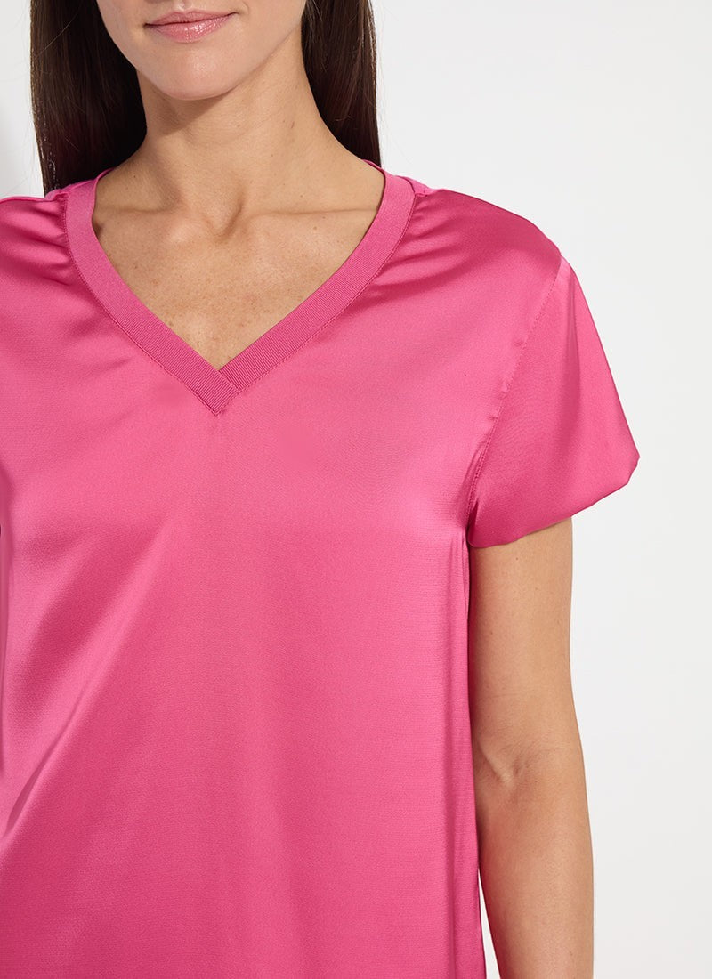 Saori Mixed Media Top Hot Pink