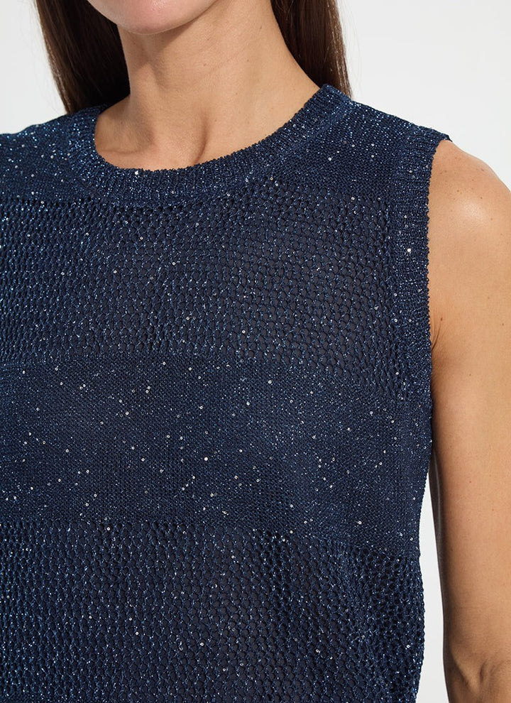 Nicola Beaded Tank Capri Blue