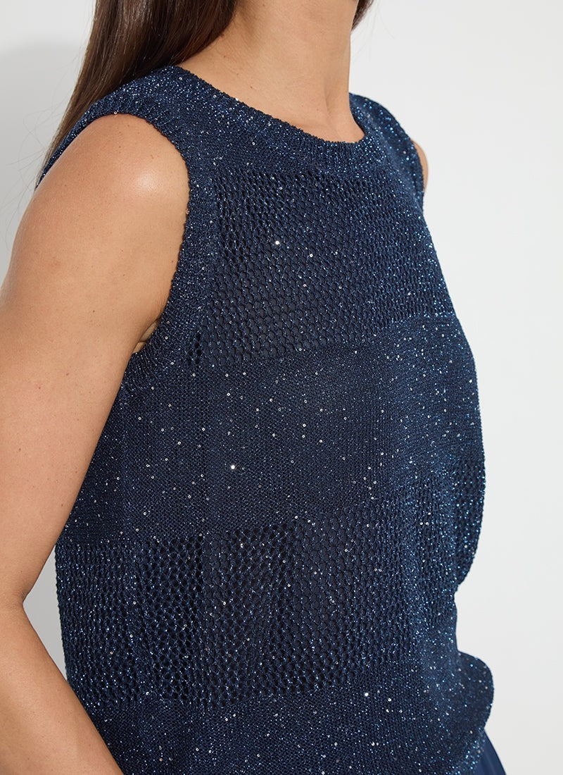 Nicola Beaded Tank Capri Blue