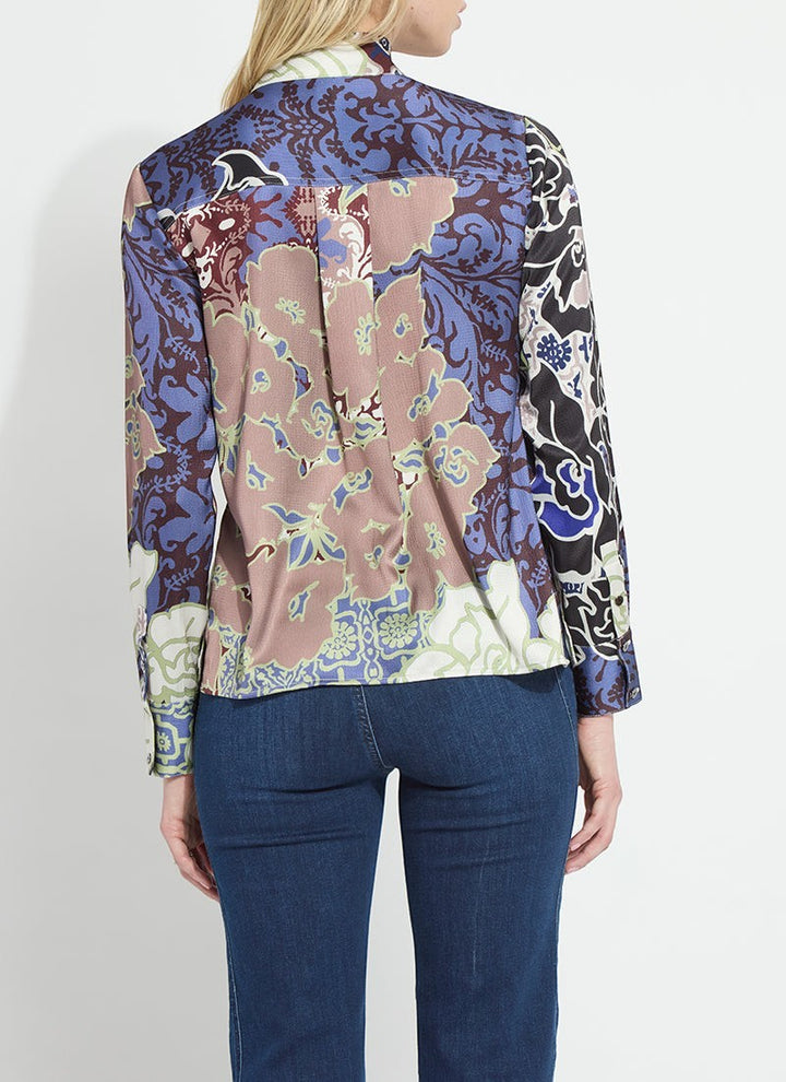Saraphina Mock Neck Blouse Garden