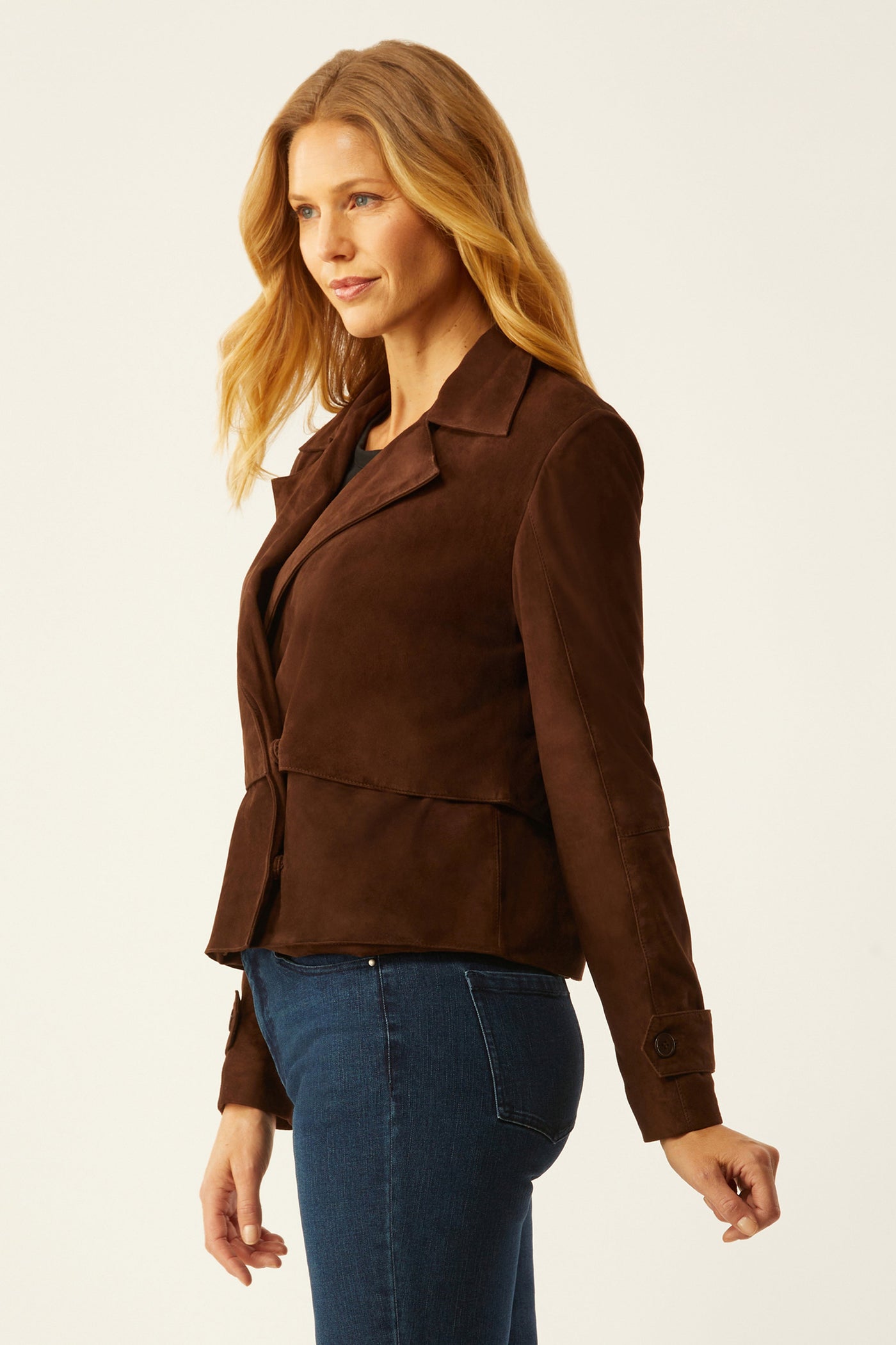 Suede Short Trench - Chocolate