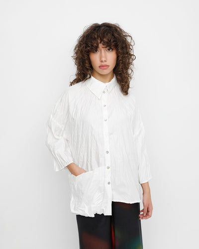 Ozai N Ku Trickster Crinkle Shirt, White
