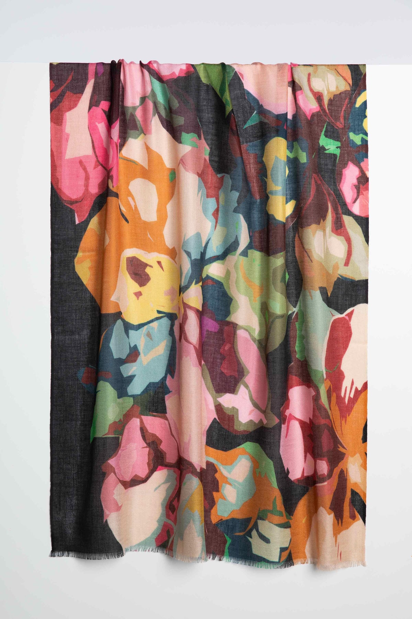 Winter Floral Print Scarf