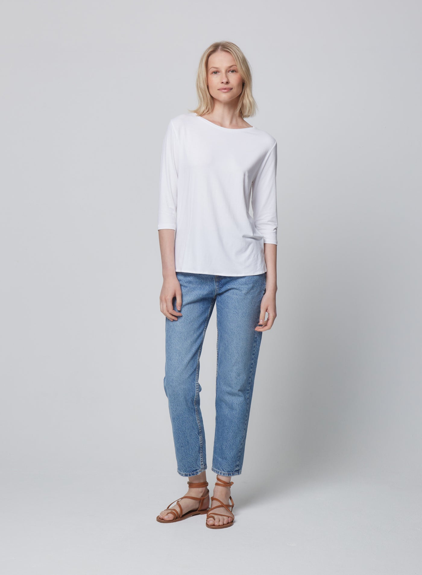 3/4 Boat Neck Top