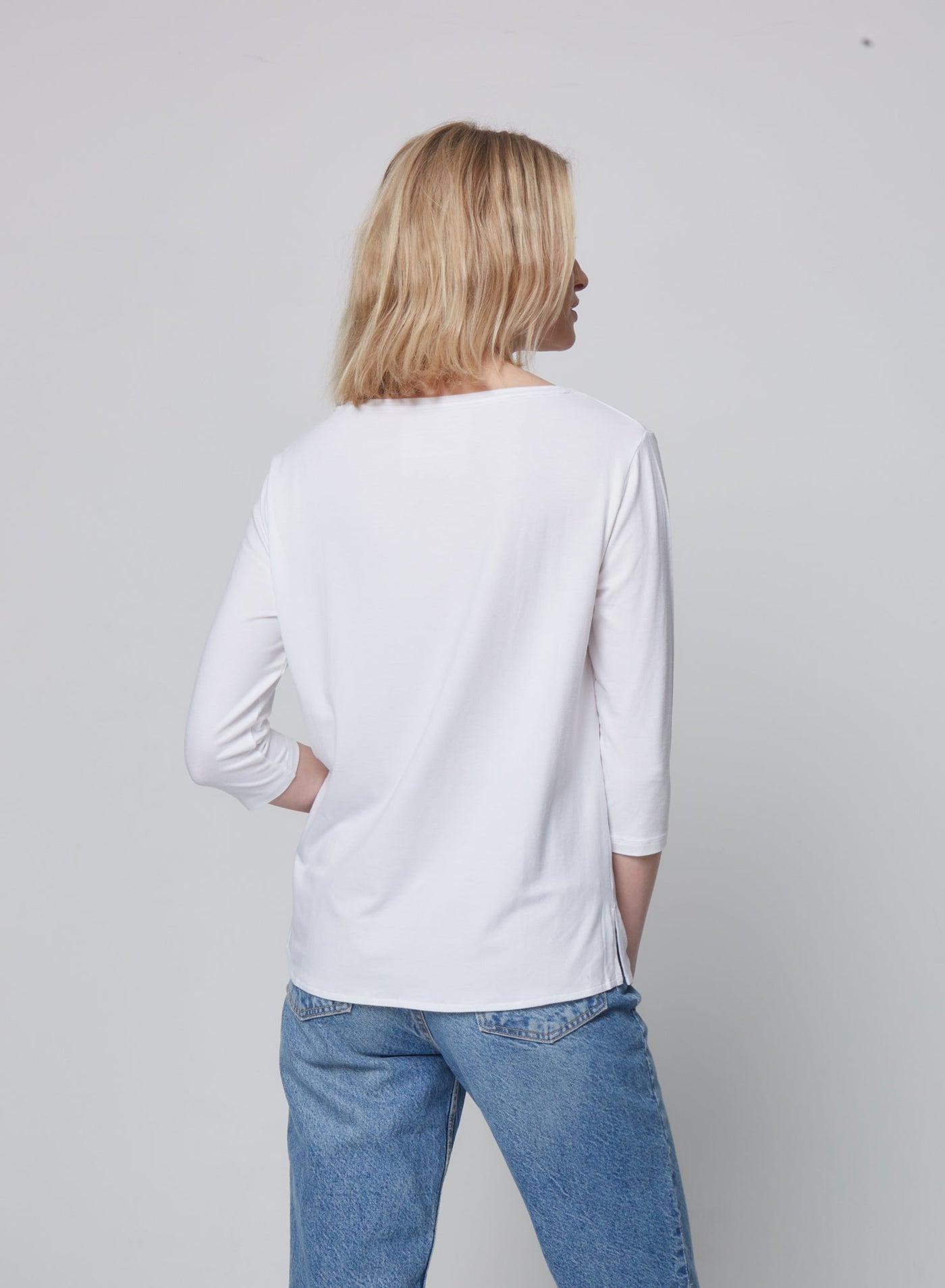 Soft Touch Relaxed 3/4 Sleeve Boatneck T-Shirt - BOATNECK 3/4 SLV - Majestic Filatures North America