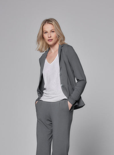 Soft Touch Two Button Blazer - JACKET - Majestic Filatures North America