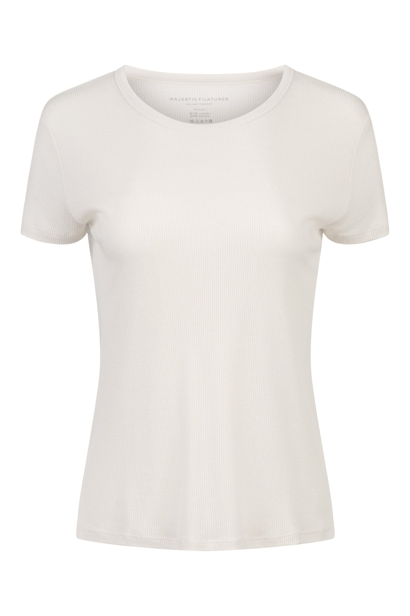 Lyocell Cotton Baby Rib Short Sleeve Crewneck T-Shirt - CREW S/S - Majestic Filatures North America