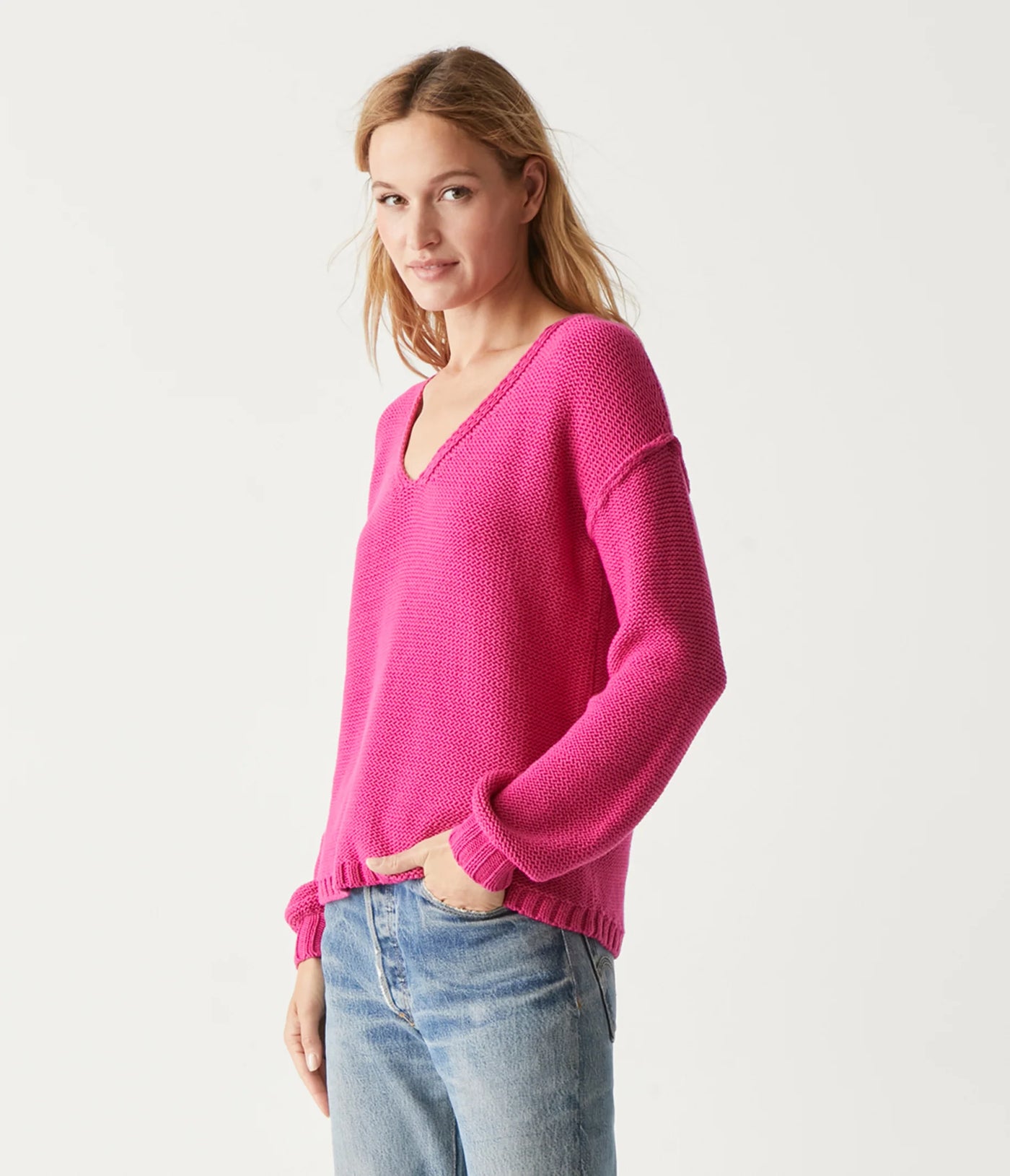 Kendra Relaxed V Neck Sweater Dk Voltage