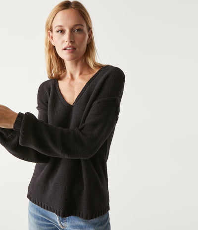 Kendra Relaxed V Neck Sweater Black