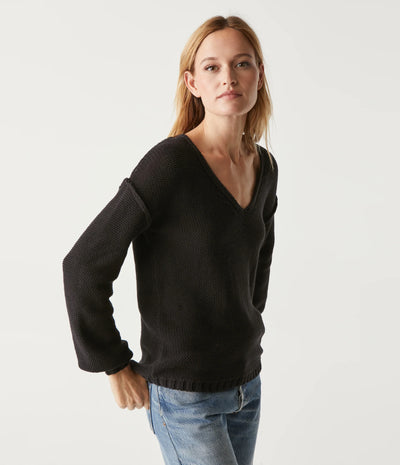 Kendra Relaxed V Neck Sweater Black